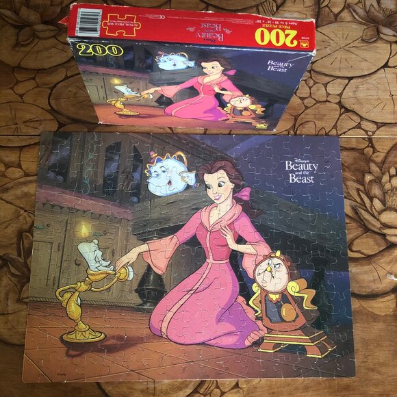 90s Vintage Disney Puzzle Beauty and the Beast Belle 200 pieces Complete Age 6+ - Picture 3 of 10